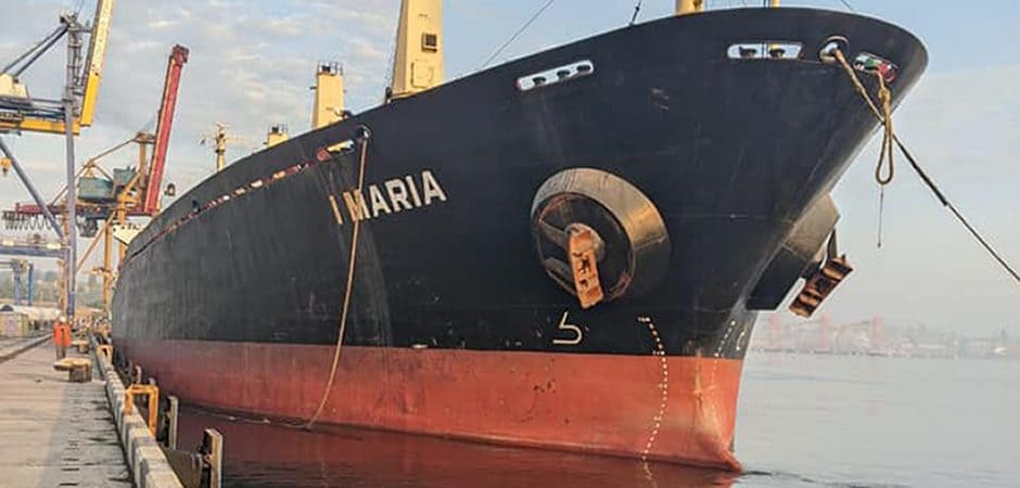 З портів Великої Одеси вирушило 25 судно Maria з 33 тис. тонн кукурудзи на борту до Єгипту